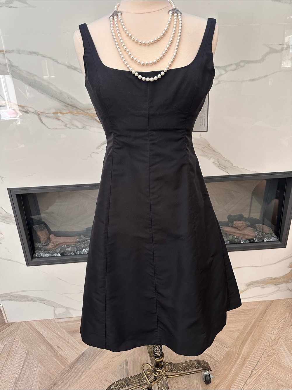 NWT J. Crew Black Dress 6P Silk